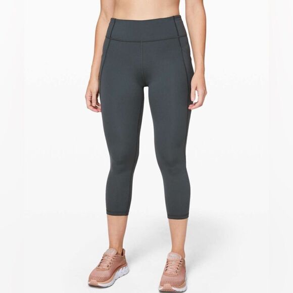 Lululemon Time To Sweat Crop *23" Melanite Size 2 - Picture 1 of 14